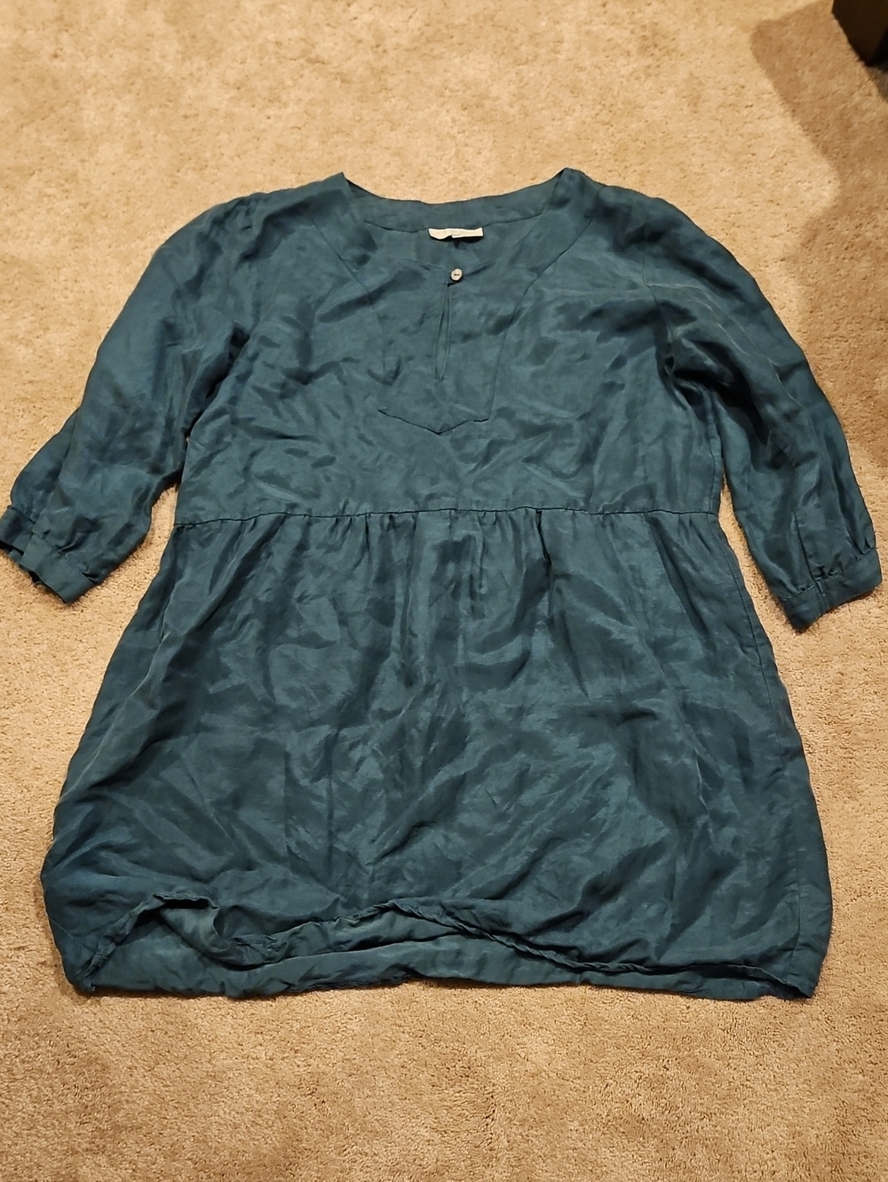 Zoe Georgiou Teal Tunic Top with Scoop Neck for Women